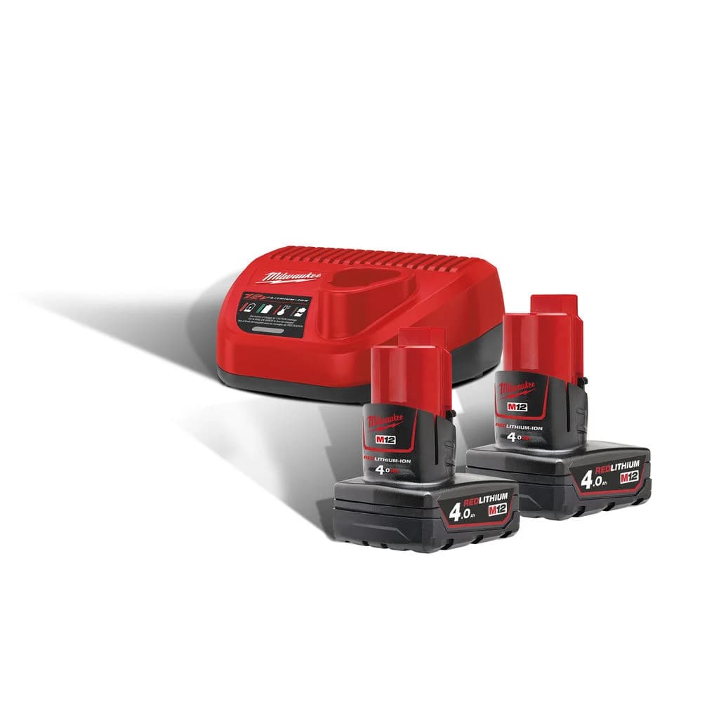M12™ 4.0 Ah Battery & Charger Kit (2x M12 B4 + C12 C) 4933459211