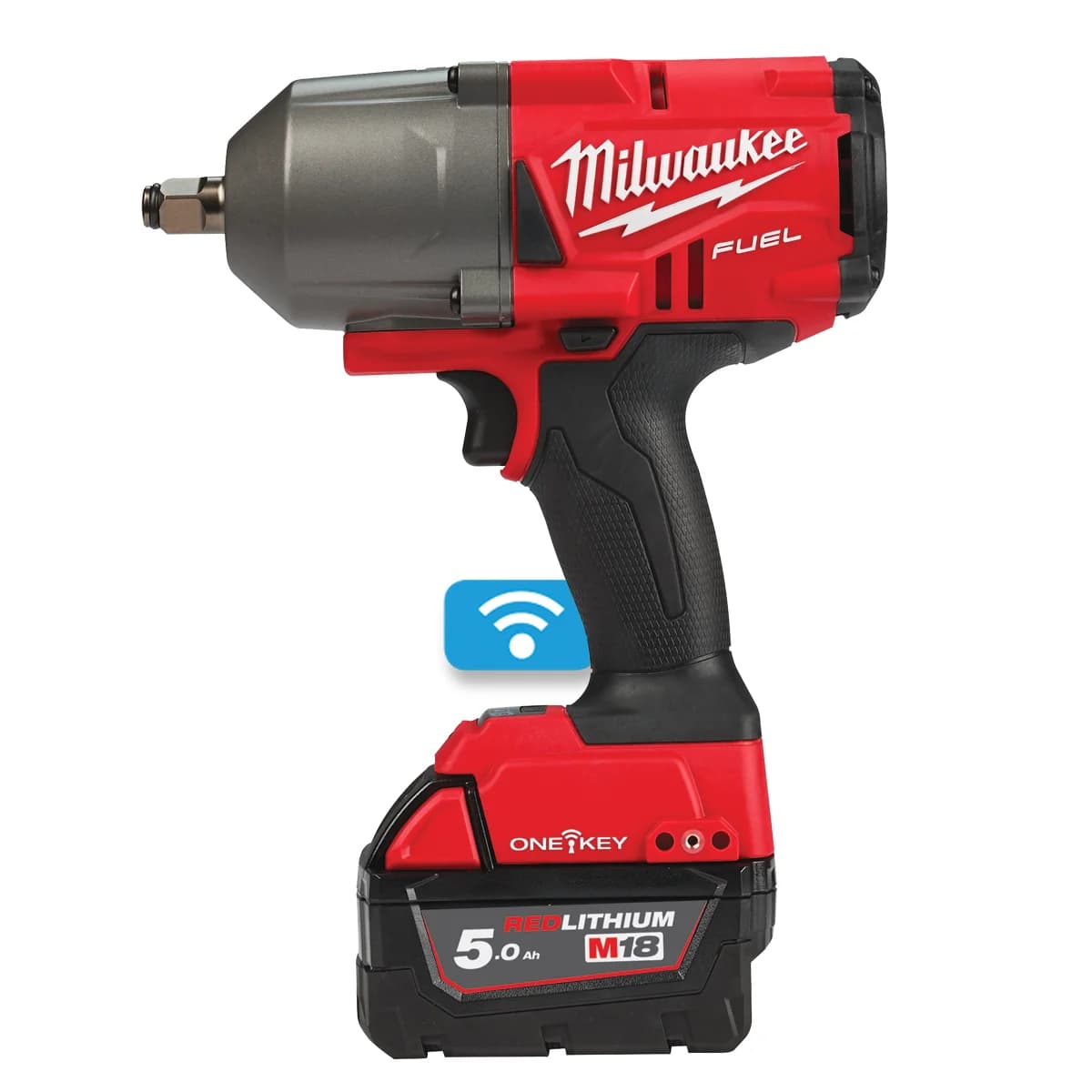 M18 FUEL 1/2\" High Torque Impact Wrench Kit with 2x M18 B5 Batteries, Charger, and HD Box