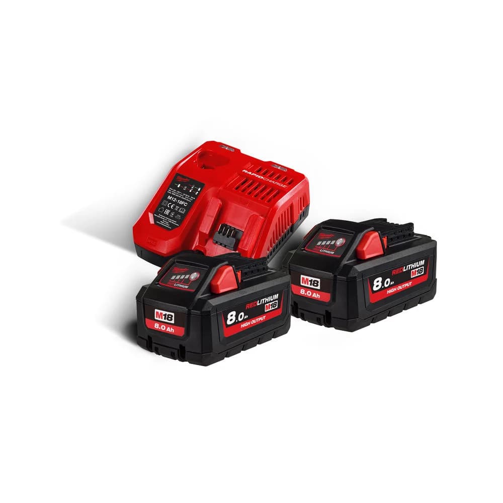 Set batteria e caricatore Milwaukee M18 HNRG-802 4933471073 18V REDLITHIUM High Output
