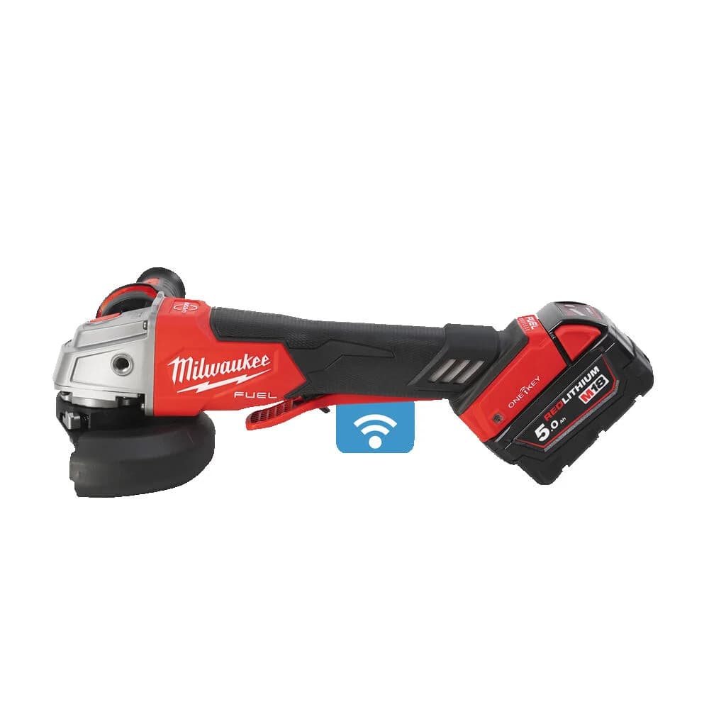 M18 ONEFSAG125XPDB-502X 125mm Cordless Angle Grinder Kit with 2x M18 B5 Batteries