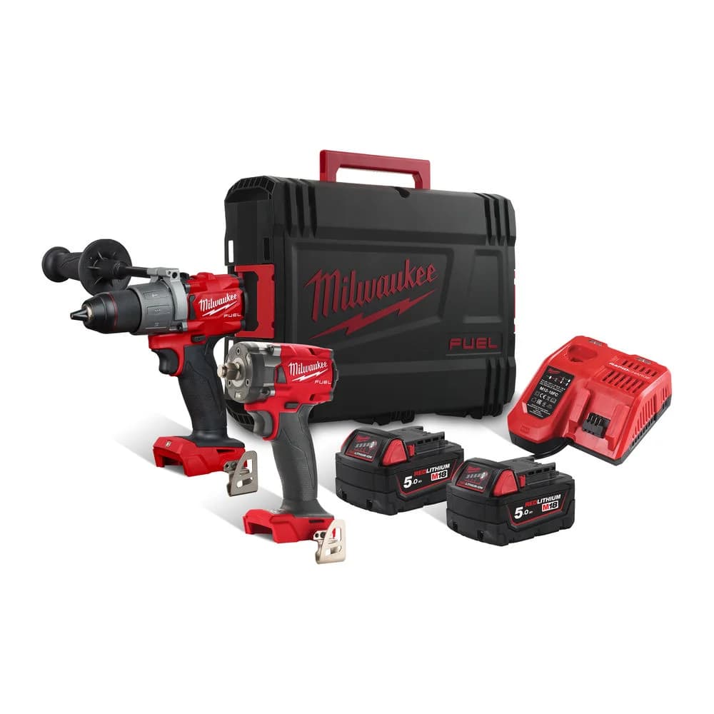 Milwaukee M18 FPP2T2-502X FUEL 4933478767 18V Brushless Percussion Drill and Impact Driver Combo Kit