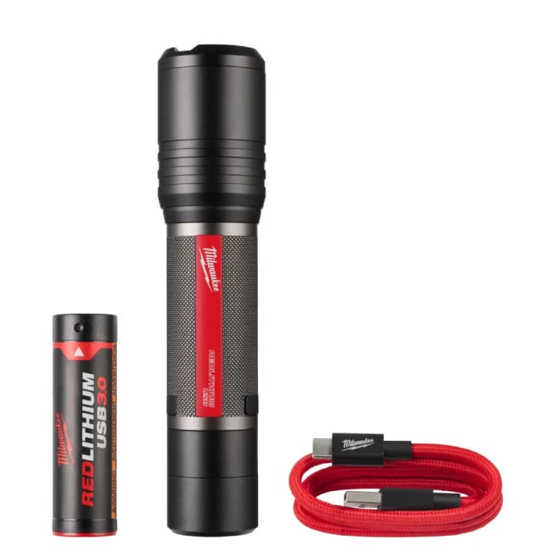 Milwaukee L4 FL2000-301 Rechargeable USB LED Flashlight, 2000 Lumens, 4933479637