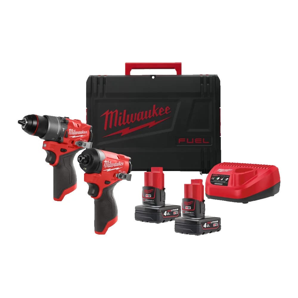 M12 FUEL™ FPD2-402X 12V Combo Kit with Impact Driver and Hammer Drill, 2 Batteries, Charger, and HD Box