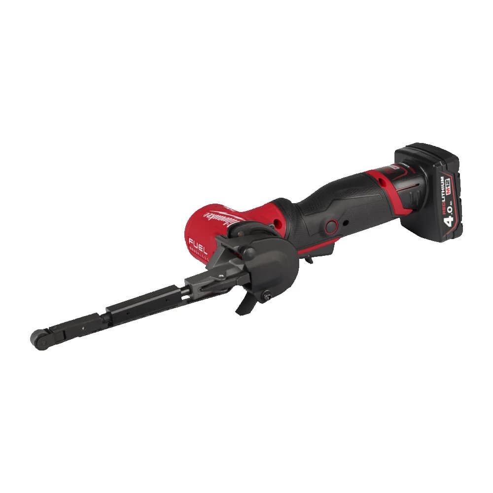 M12 FBFL13-402B 12V Cordless Belt Sander with 13mm Belt, 2 x M12 B4 Batteries, C12 C Charger, Tool Bag